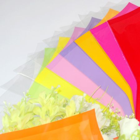 custom design printed BOPP flower sleeves for bouquets in many colors