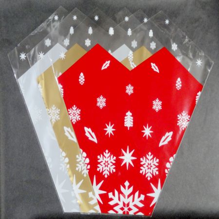 Custom print Christmas BOPP fresh flower sleeves