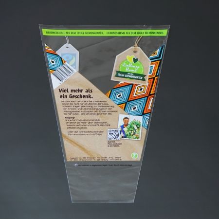 Custom logos printed biodegradable flower sleeves for plants - Superior photographic quality custom print biodegradable cpp flower sleeves for floral growers