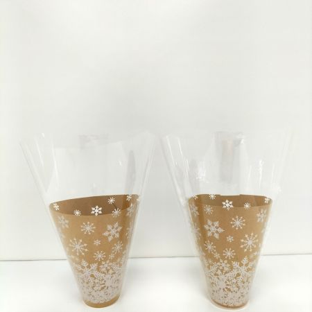 customized print biodegradable cpp flower sleeves for Christmas potted plants