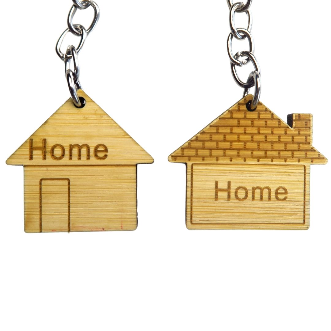 House-Shaped Wood Keychain | Custom Gifts, Pins, Medals, Coins ...