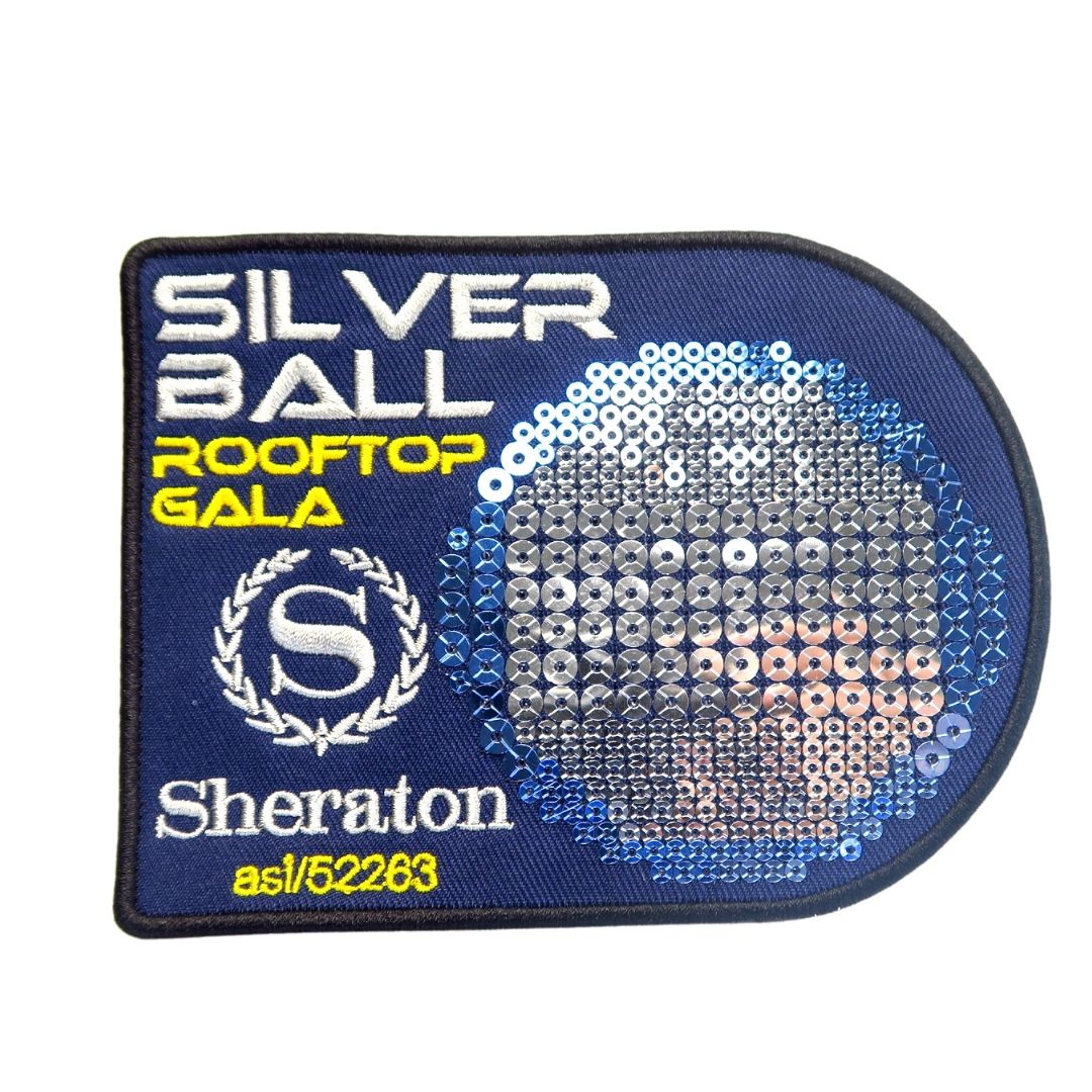 Beaded Sequin Globe Embroidery Patch - Large Iron On Applique For Clothing Decor