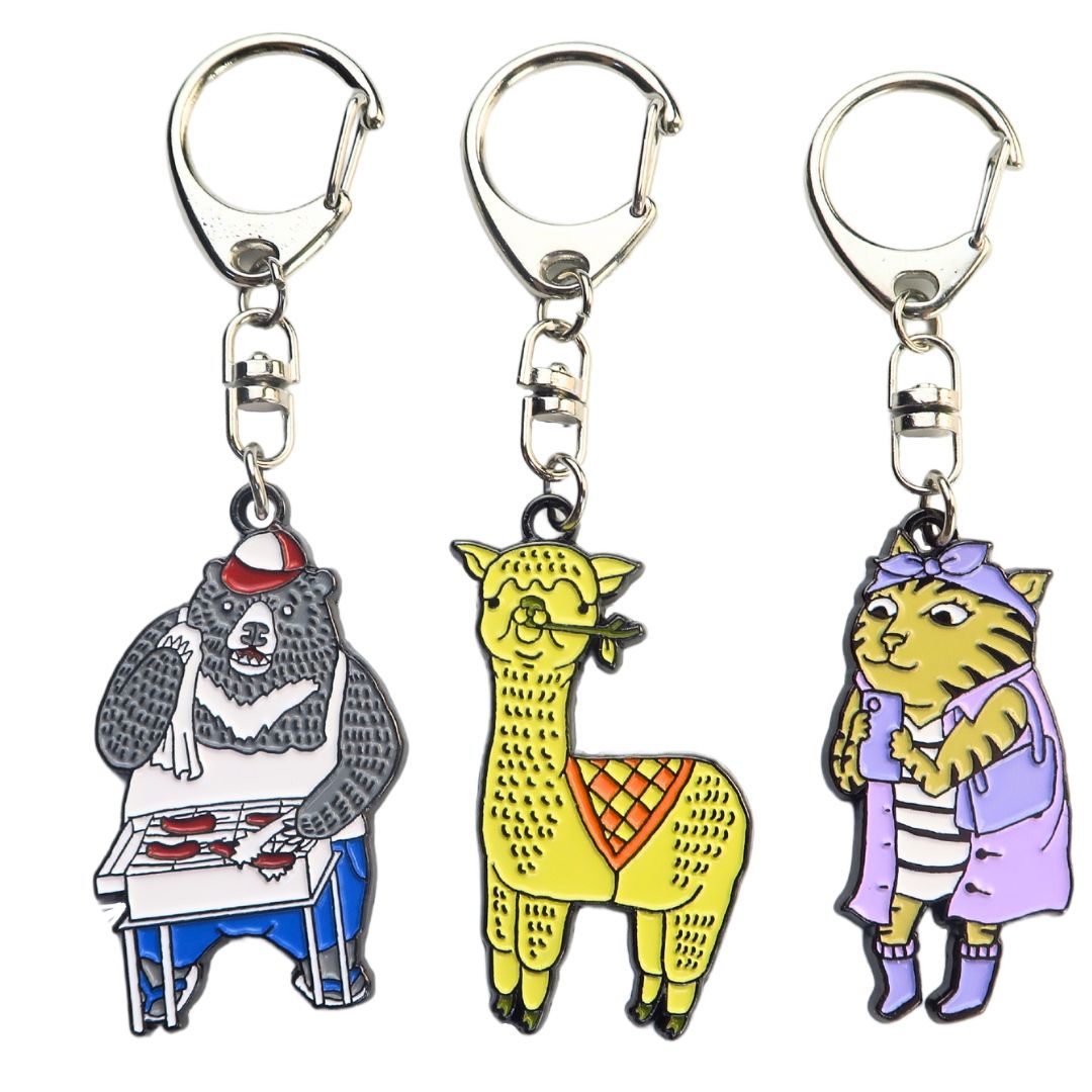 Zachte Emaille Dieren Sleutelhanger | Fabrikant van geborduurde patches ...