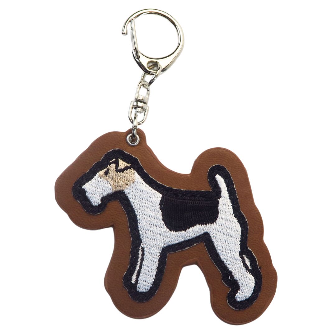 Leather Keychain with Embroidered Appliques | Embroidered patches ...
