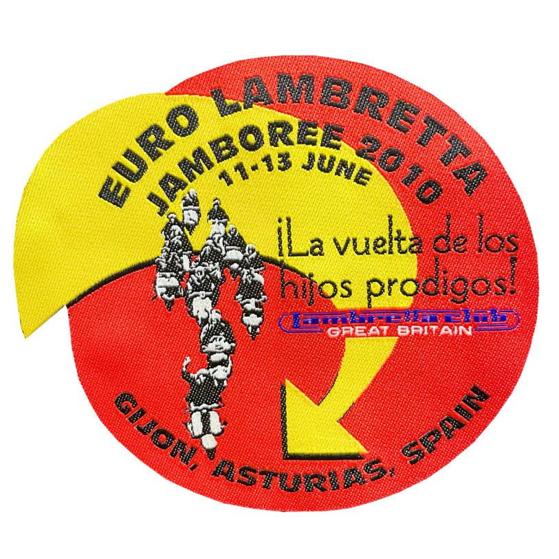 Coppia rosso nero Iron On Patches Sew on embroidered Biker patch rondine badge