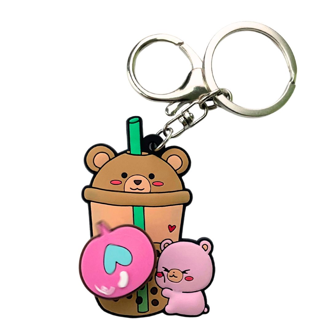 Custom Rubber Keychains with PVC Spinning Rotating Keyring Design ...
