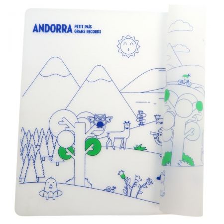 Mantel de silicona para colorear. - Mantel para escritorio de niños con 12 bolígrafos de colores.