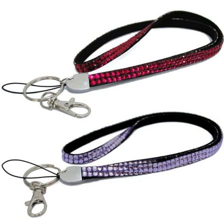 Personalised Lanyards With Rhinestones - Bling lanyard