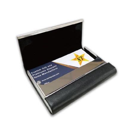 Suportes para cartões de visita em couro de marca - Porta-cartões de visita personalizado
