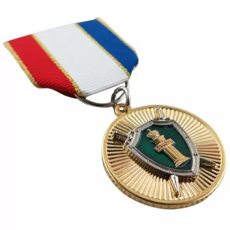National Service Medals - Custom medals with short ribbon drape.