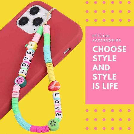 The beaded phone charm is a lovely phone accessory for the phone.