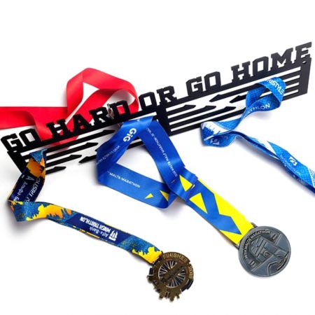 The medal hanger is made of stainless steel or iron.