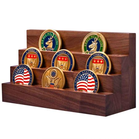 Tablero de exhibición de monedas de madera - Se acepta el tablero de exhibición de monedas de madera con logotipo personalizado.