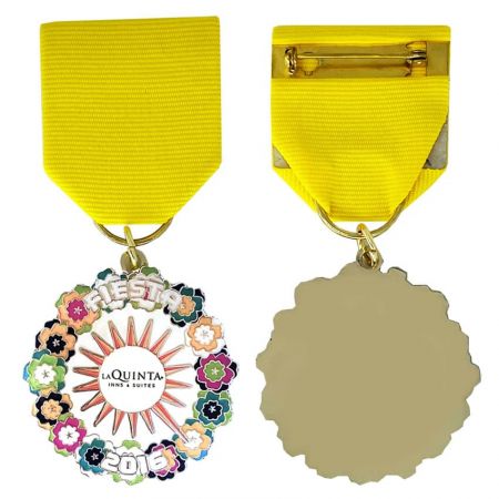 Custom short ribbon drape of medals are welcome.
