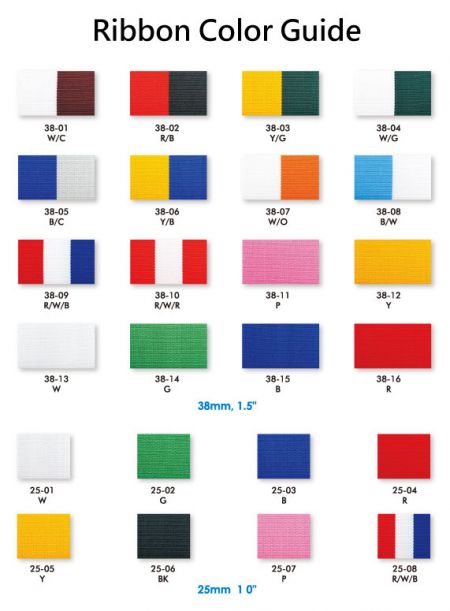 Guía de colores de cinta para medallas.