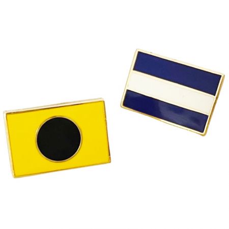 Verdensflagg-pins kan lages i ulike design basert på kundenes valg.