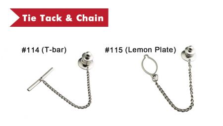 Tie Tack & Chain Lapel Pin Backs