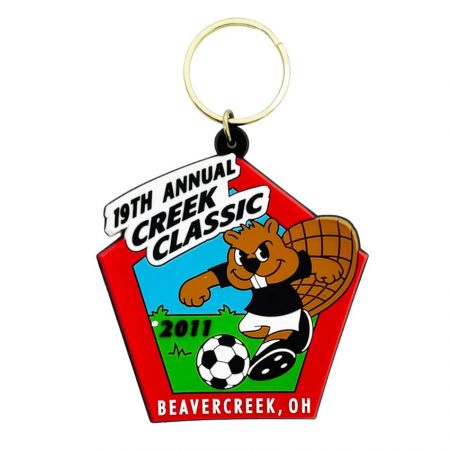 We are a lead manufacturer in PVC soccer keychains.