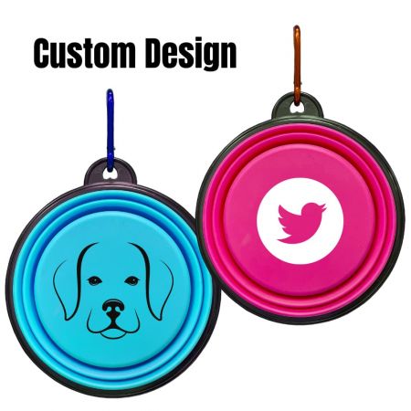 Silicone Collapsible Dog Bowl - Collapsible dog bowl is made from food-grade silicone, BPA free, safe ABS plastic.