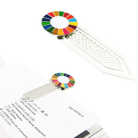 Wholesale SDGs metal bookmarks.