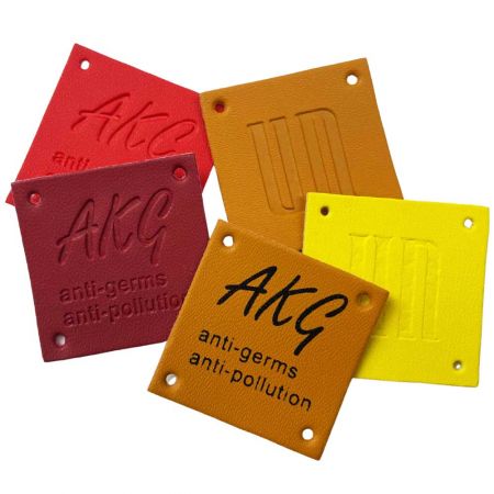 Gepersonaliseerde leren labels en leren patches.