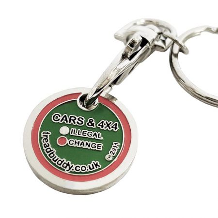 We have been supplying custom metal trolley coin keyrings all over the world.