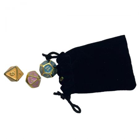 Metal DND sets We provide standard velvet bags.