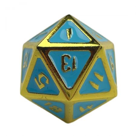We have standard size metal DND dice D4, D6, D8, D10x2, D12, D20.
