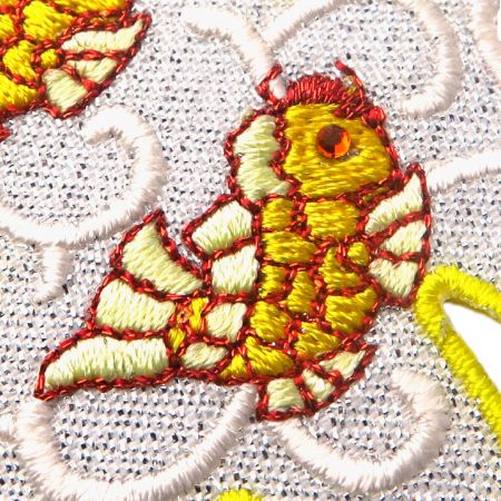 Rhinestones can be added to custom embroidered patches.