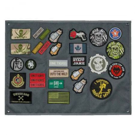 Patch collection hanging display is washable.