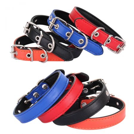 Leather Dog Collar - Dog collars are made of wood.