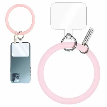 Round Silicone Wrist Keychain - High-quality silicone phone wrist ring loop.