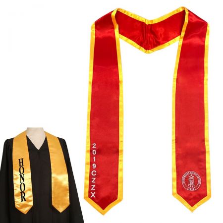 Stole di laurea personalizzata - La stole di laurea è realizzata in tessuto di raso di alta qualità.