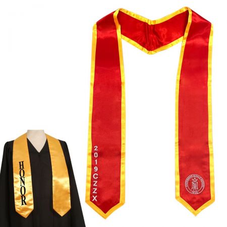 Stole de Formatura Personalizado - O stole de formatura é feito de tecido de cetim de alta qualidade.