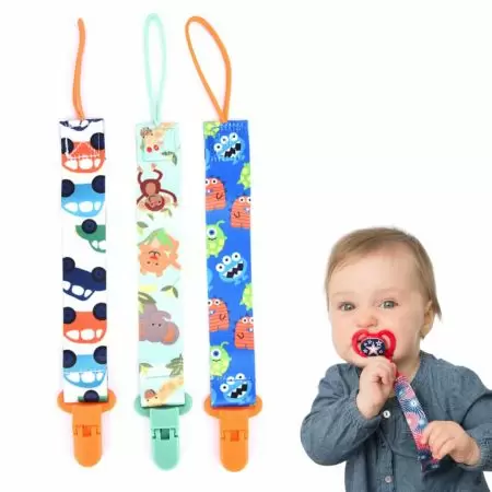 Personalized Pacifier Clip - Double-sided design pacifier strap.