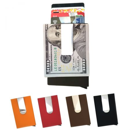 Porte-monnaie avec pince en cuir - La pince à billets en cuir PU est très durable.