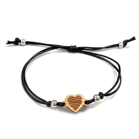 Bracelet en corde en bois personnalisé - Bracelet en corde avec breloque en bois.