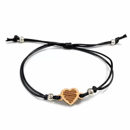 Bracelet en corde en bois personnalisé - Bracelet en corde avec breloque en bois.