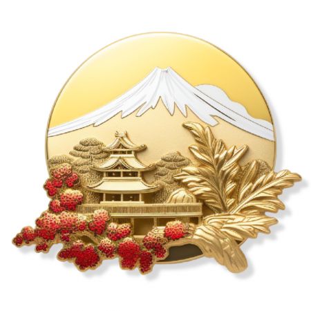 Insignia de estilo japonés. - Esta insignia es un tributo a la cultura única de Japón.