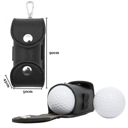 Lær golfballtepose er solid og holdbar.