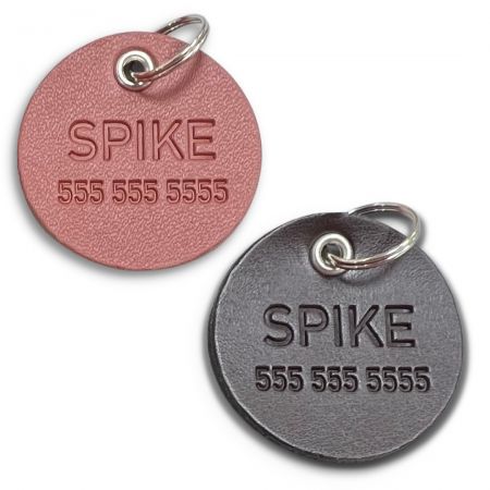 Leather Dog ID Tags - Customize leather dog tag can be genuine leather or PU leather.