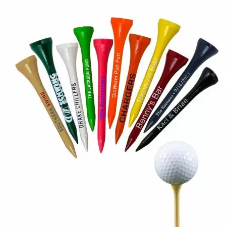 कस्टम गोल्फ टीज़ - कस्टम प्लास्टिक गोल्फ टीज़ और लकड़ी के गोल्फ टीज़।