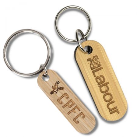 Индивидуальное бамбуковое кольцо для ключей с гравировкой - Индивидуальные бамбуковые брелки с гравировкой.