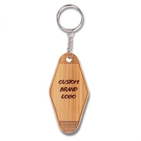 Bamboo engraved keychains.