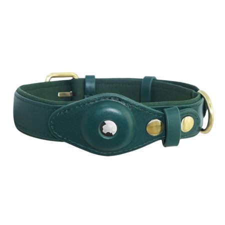 犬と猫用のレザーAirTagホルダー。