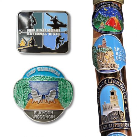 Medallón personalizado para bastón de senderismo - Medallones personalizados para bastones de senderismo.