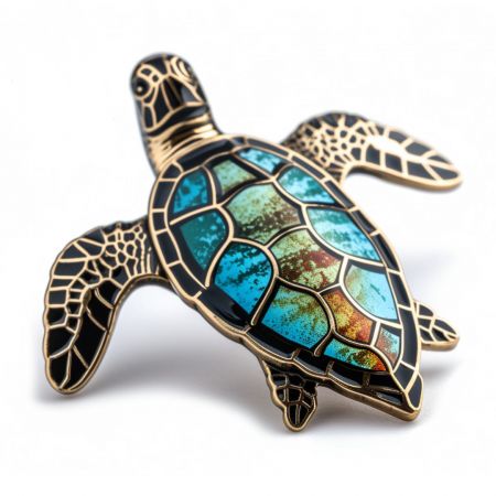 Acesse com propósito e faça uma declaração em prol da conservação marinha com distintivos de tartaruga marinha personalizados e lindamente elaborados.