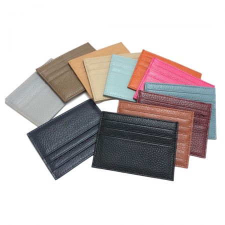 Personlig lærkortholder lommebok - Kortholder av høy kvalitet i skinn.