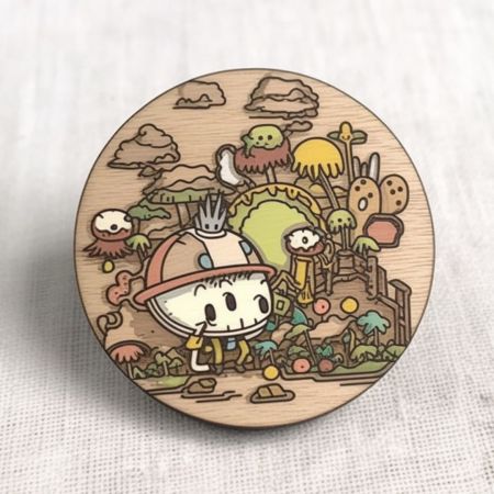 The wooden badges are made from premium wood materials.