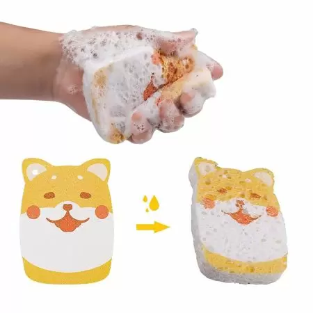 Compressed Wood Pulp Dishwashing Sponge - Reusable Dish Washing Cleaning Sponges.